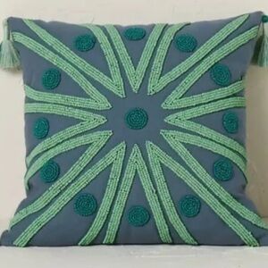 Target X Opalhouse Jungalow Beaded Pillow Case Turquoise Blue